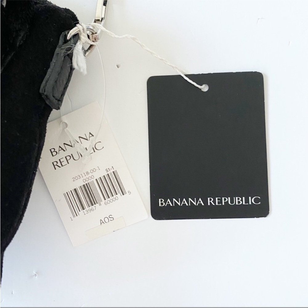 NWT Banana Republic Black Suede Purse Handbag with Silver Details Front Pockets - Picture 4 of 15
